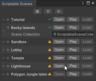 Scriptable Scenes editor window